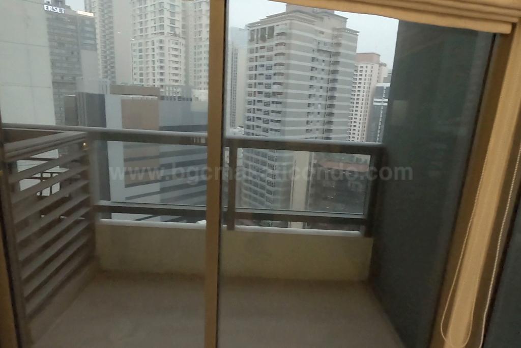 Left side balcony of 2-bedroom condominium unit at Shang Salcedo Place