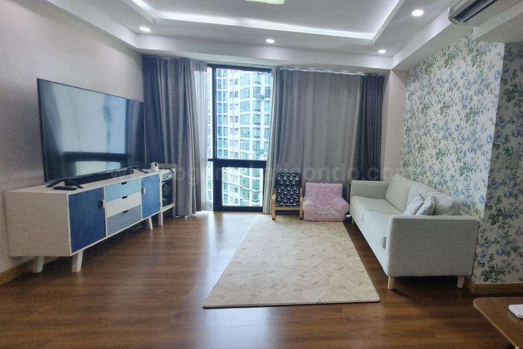 Living area of 2-bedroom condo unit at Bonifacio Ridge