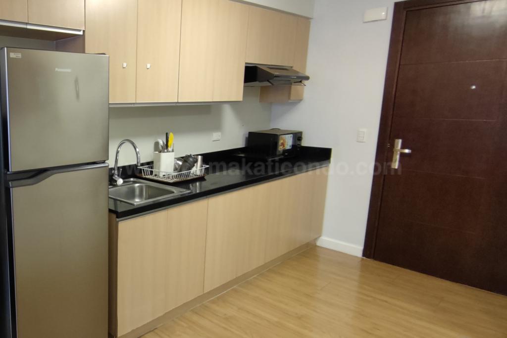 Kitchen area of studio condo unit at Verve Residences