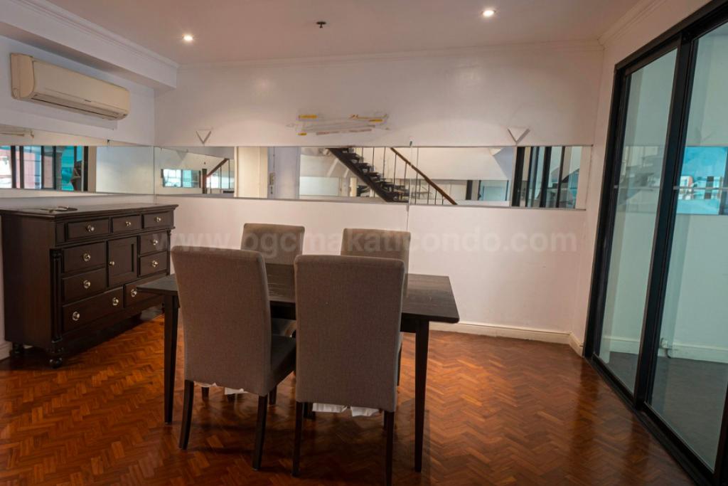 Dining area of 3-bedroom bi-level condo unit at The Regency at Salcedo
