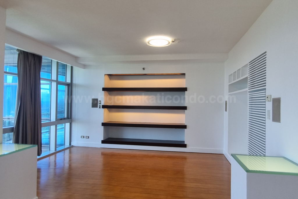 Entertainment area of 3-bedroom condo unit at Pacific Plaza Towers