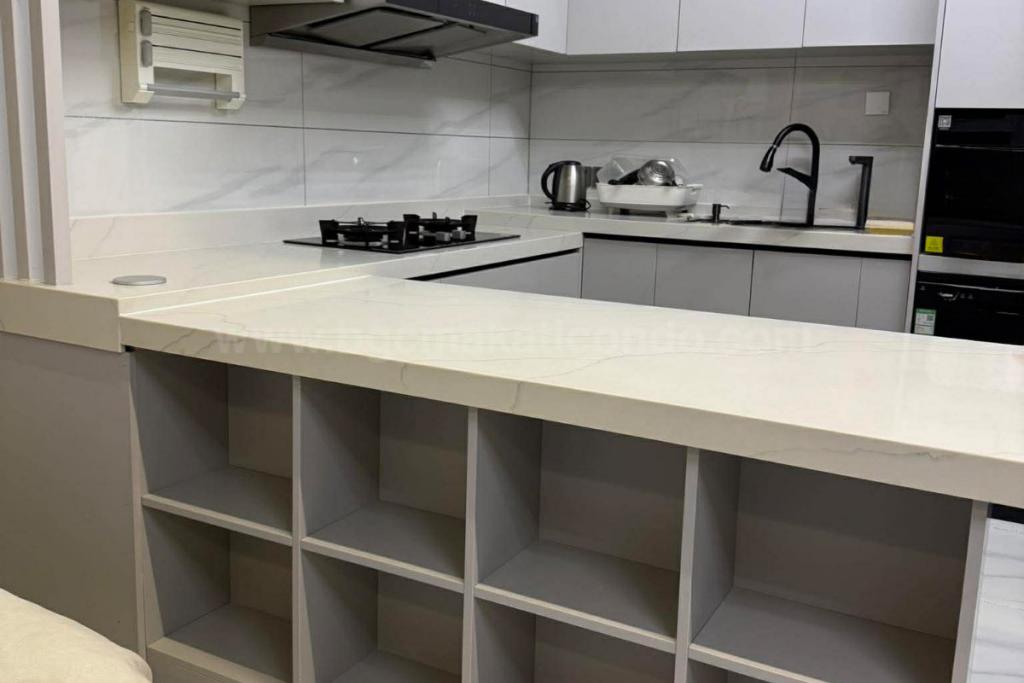 Kitchen area of 2-bedroom condo unit at The Trion Towers tower 2