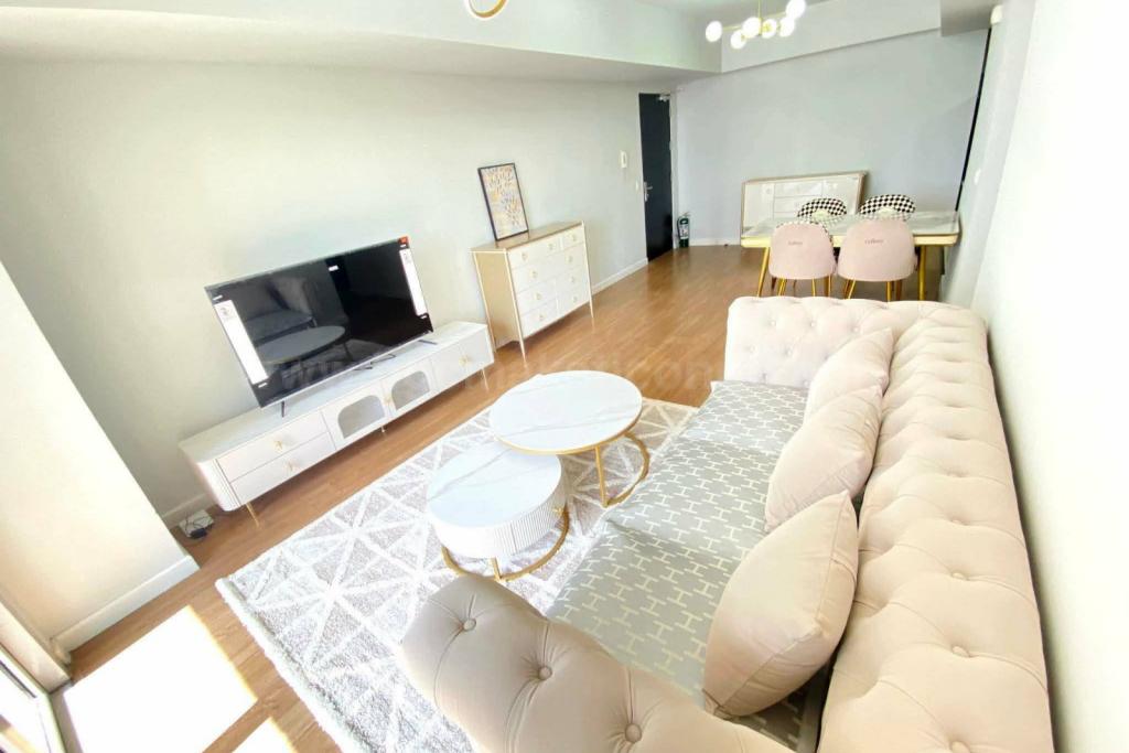 Living area of 2-bedroom condo unit at Two Maridien