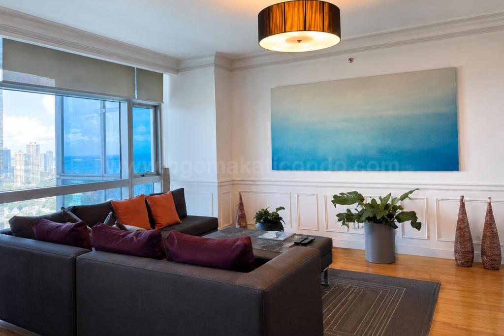 Living area of 3-bedroom condo unit at Pacific Plaza Towers North tower