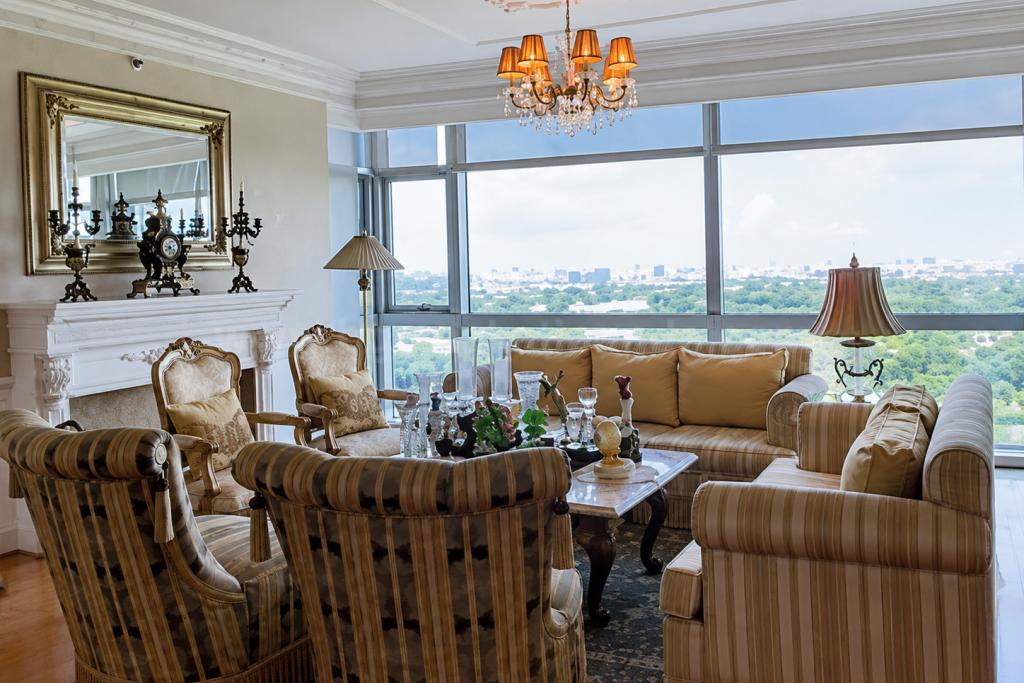 Living area of 3-bedroom condo unit at Pacific Plaza Towers North tower