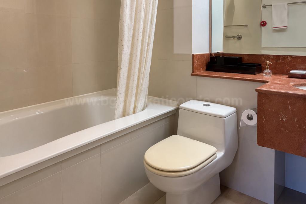 Toilet and bath of 3-bedroom condo unit at Pacific Plaza Towers North tower