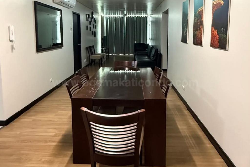 Dining and living areas of 3-bedroom condo unit at Two Serendra Sequoia tower