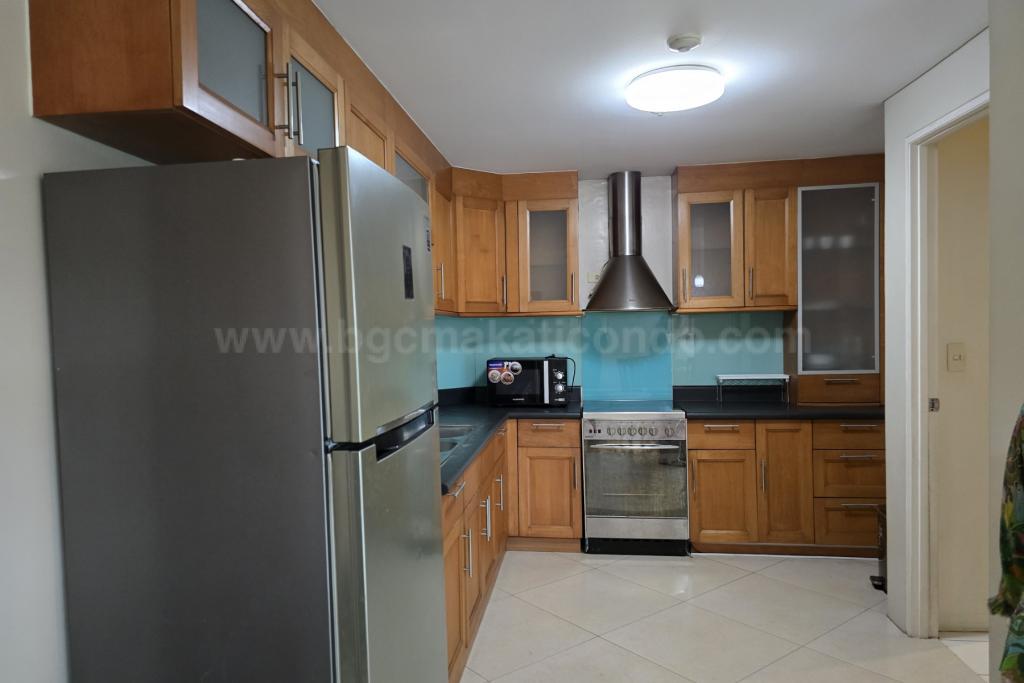 Kitchen area of 2-bedroom condo unit at Bonifacio Ridge