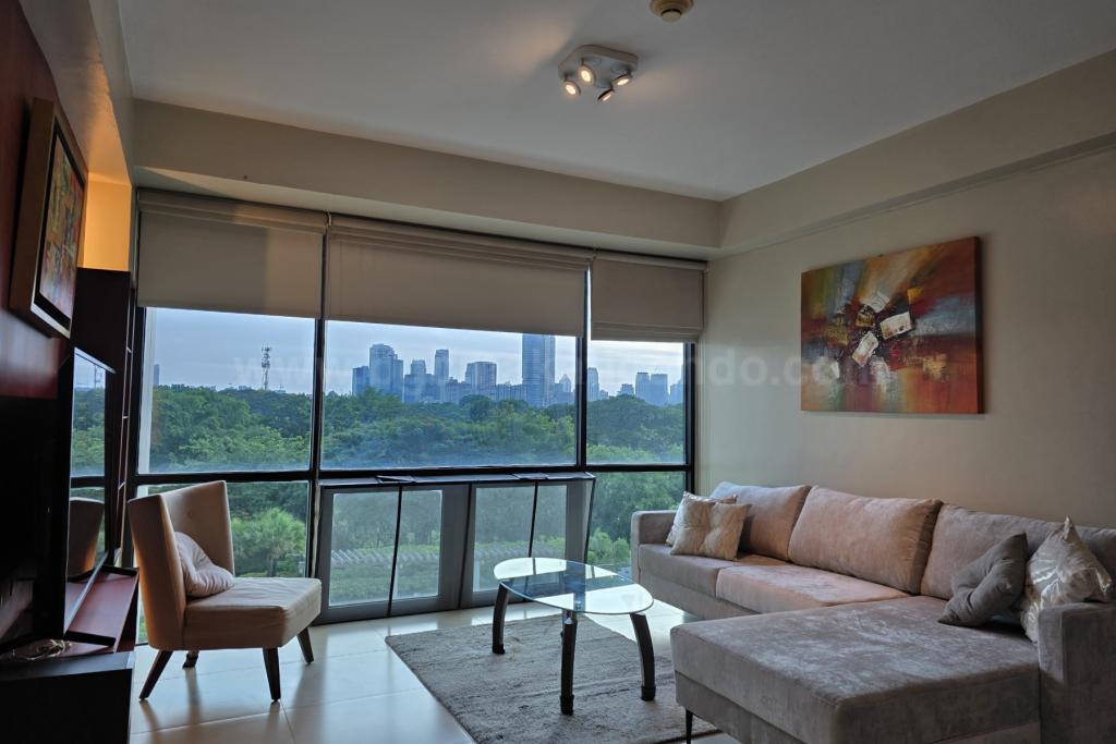Living area of 2-bedroom condo unit at Bonifacio Ridge