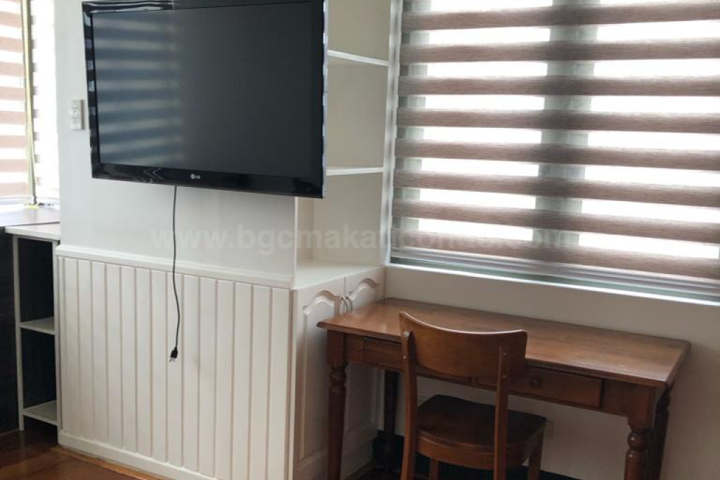 Master's bedroom television of three bedroom condominium unit at Bellagio tower 3