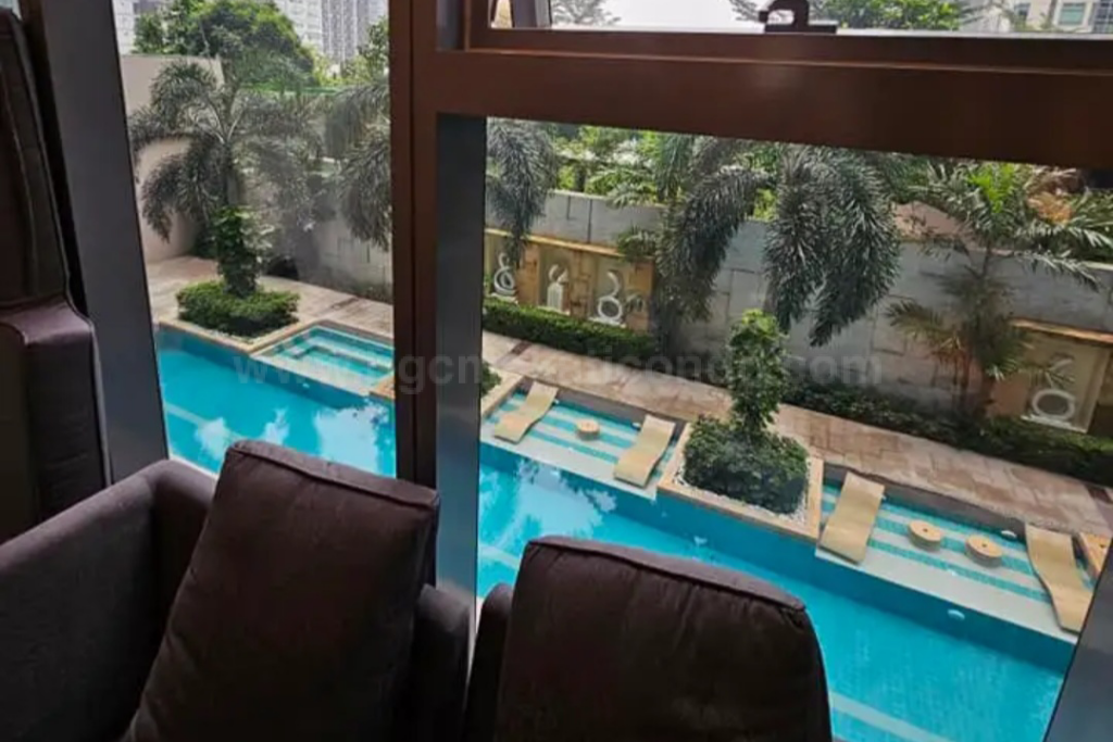 Pool view of 2-bedroom condominium unit at grand hyatt residences