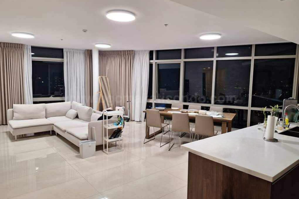 Dining area (night) of 3-bedroom condominium unit at East Gallery Place