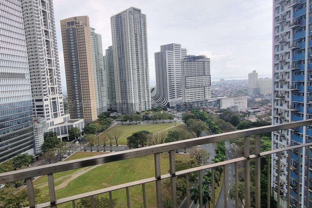 Balcony of 2-bedroom condo unit at The Trion Towers tower 3