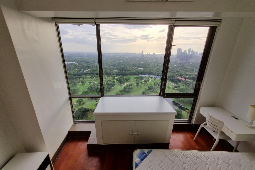 Golf course view from bedroom 2 of two bedroom condominium unit at Bellagio tower 3