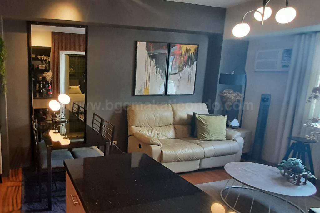 Dining and living areas of 1-bedroom condo unit at Avida Towers One Union Place