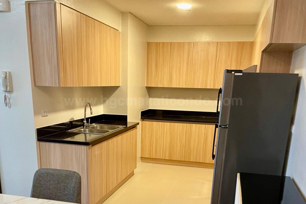 Kitchen area of 2-bedroom condominium unit at Verve Residences