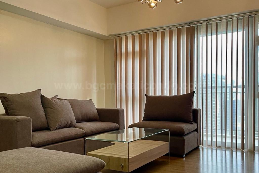 Living area of 2-bedroom condominium unit at Verve Residences