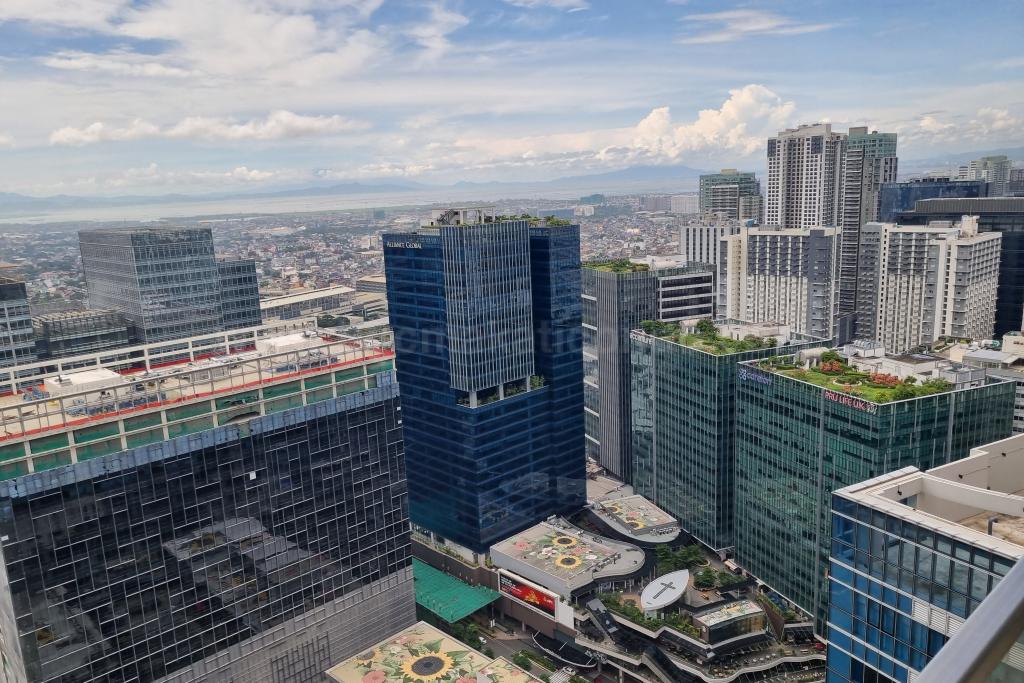 View at master's bedroom balcony of 3-bedroom unit at Uptown Parksuites tower 2