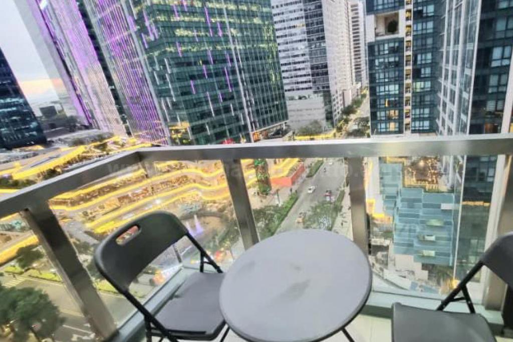 Belcony of 2-bedroom condo unit at Uptown Ritz