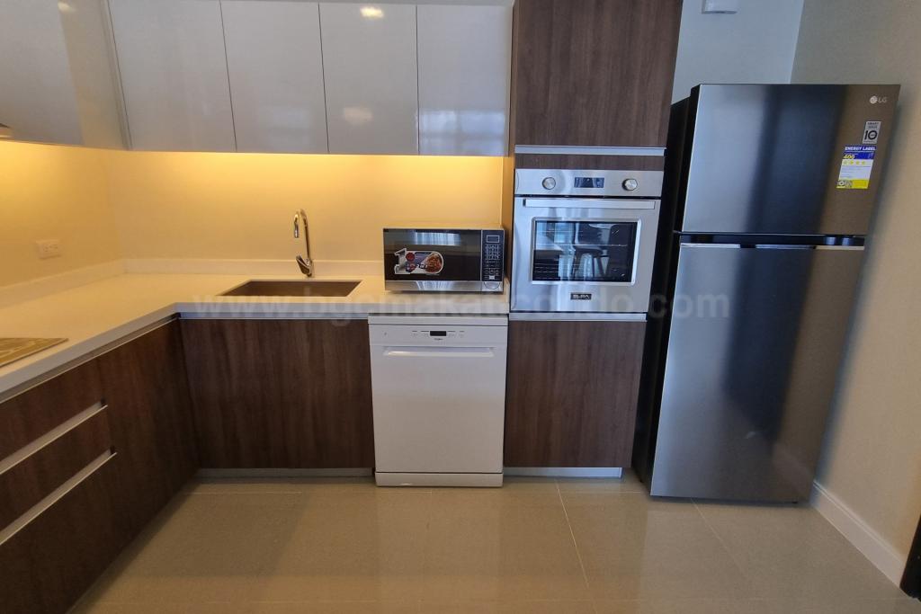 Kitchen area of 2-bedroom condo unit at West Gallery Place
