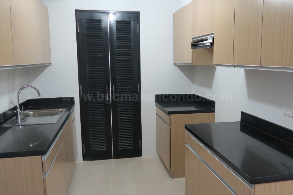Kitchen area of 2-bedroom condo unit at Two Maridien