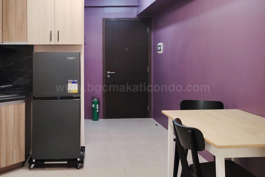 Kitchen and dining areas of studio condo unit at Avida Towers One Union Place tower 1