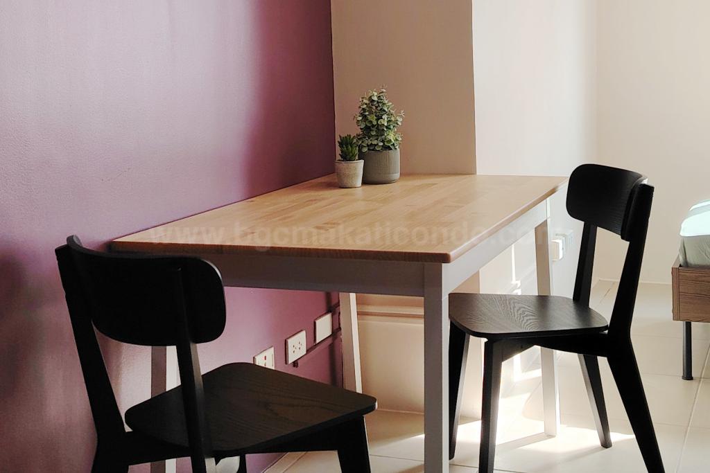 Dining area of studio condo unit at Avida Towers One Union Place tower 1