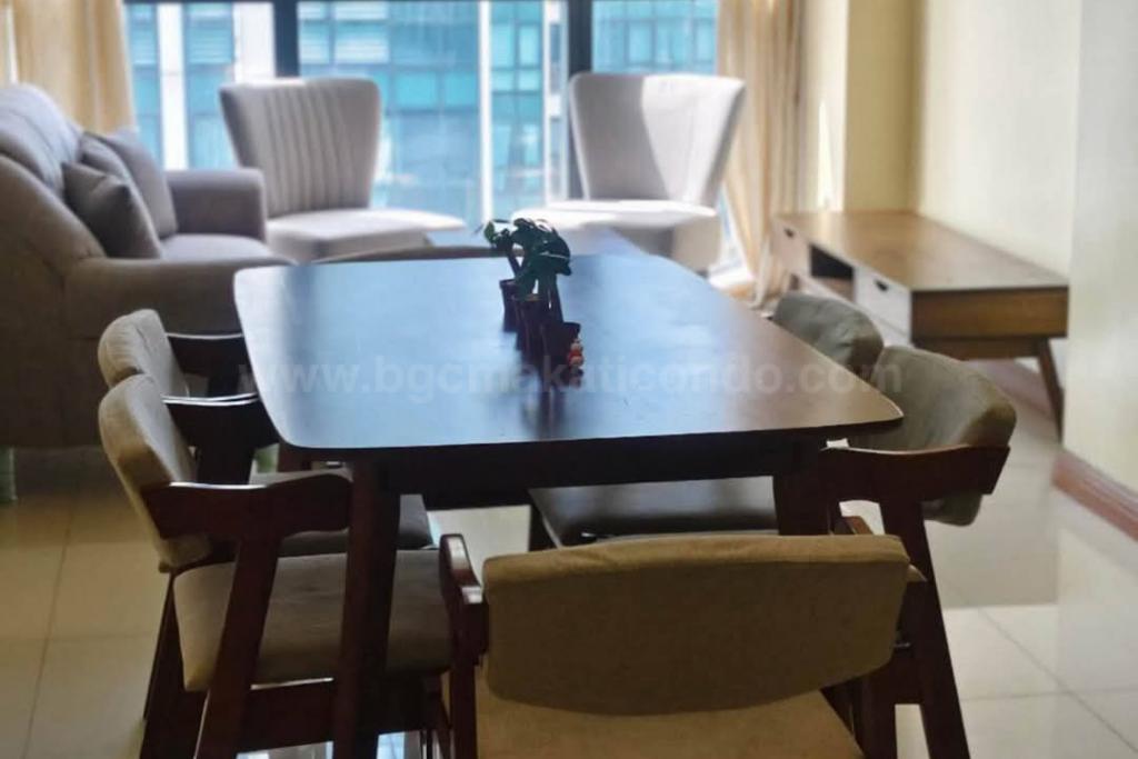 Living area of 2-bedroom condo unit at Uptown Ritz Residences