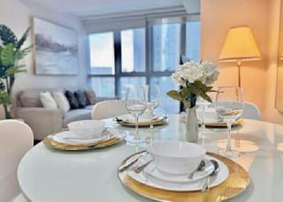 Dining area of executive 2-bedroom condo unit at Uptown Parksuites tower 1