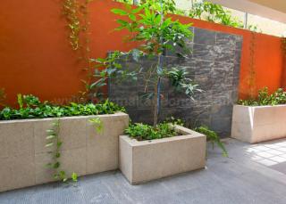 Garden of 3-bedroom bi-level condo unit at The Regency at Salcedo