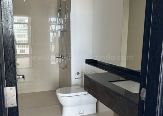 Toilet and bath of 2-bedroom condo unit at West Gallery Place