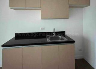 Cabinets of kitchen area of studio condominium unit at The Veranda