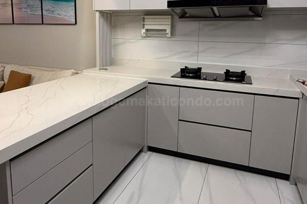 Kitchen area of 2-bedroom condo unit at The Trion Towers tower 2