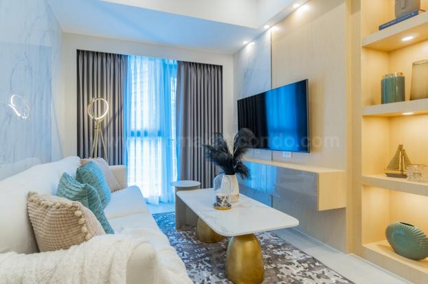 Living area of 2-bedroom condo unit at Uptown Parksuites tower 2