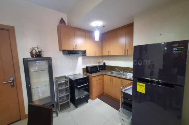 Kitchen area of 1-bedroom condo unit at The Trion Towers tower 1
