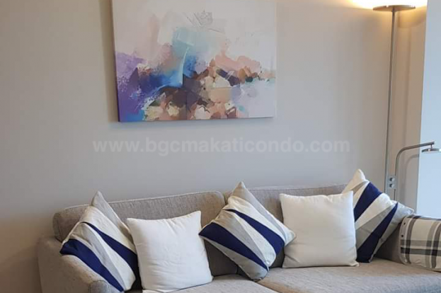 Painting in living area of 3-bedroom unit at Uptown Parksuites tower 1