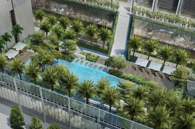 Amenity deck of Park Central Towers North tower