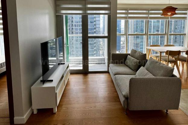 Living area of 2-bedroom condo unit at The Seasons Residences