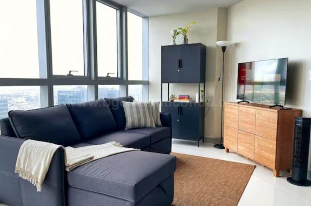 Living area of 1-bedroom condo unit at Uptown Parksuites